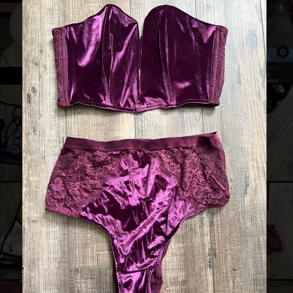 Victoria’s Secret velvet lingerie set